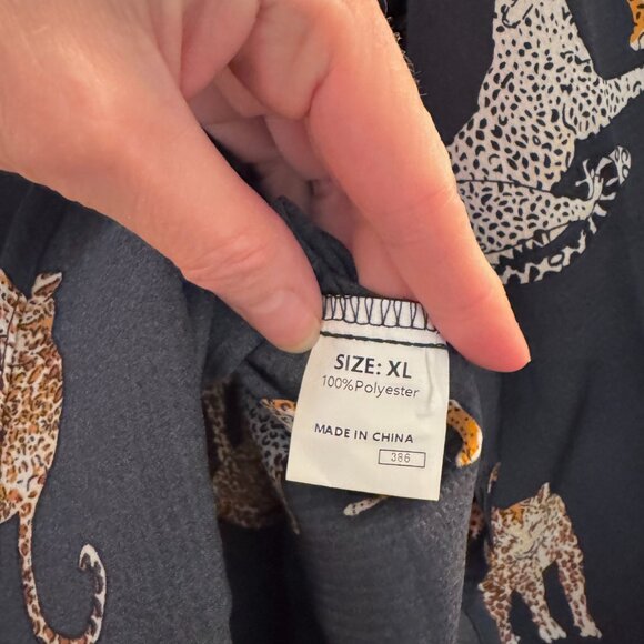 NWT Leopard Print blouse XL OVERSIZED - Picture 3 of 4